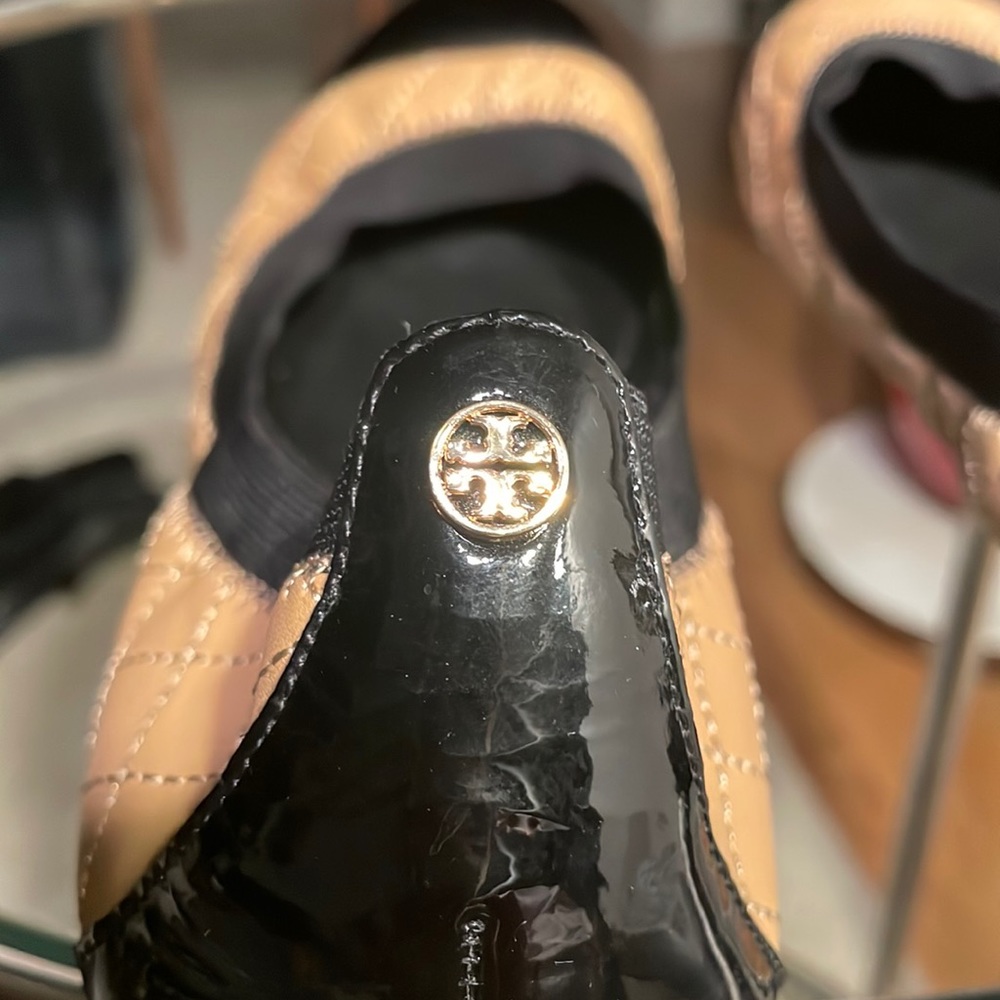 Tory Burch 2 Tone Patent Leather/Quilt Ballet Flats
